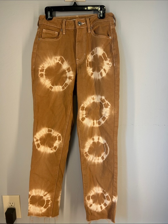 PacSun Denim - Brown Mom Jeans with Bleached Paterns